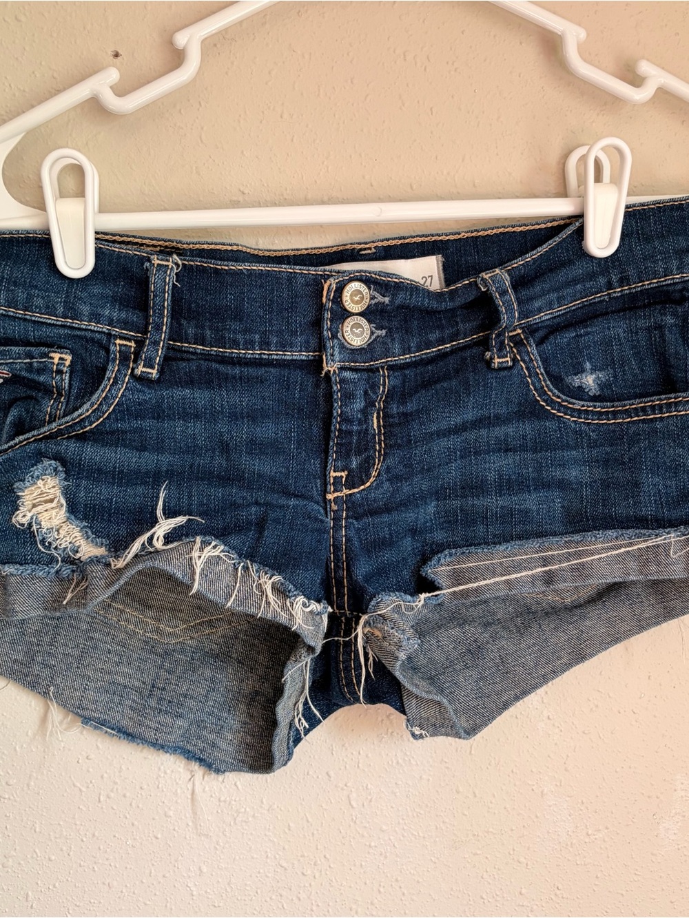 Vintage Y2K Mini Low Rise Distressed Denim Cutoff Shorts